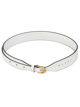 Marni Leather Belt, Lily White